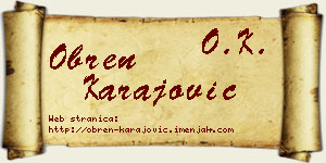Obren Karajović vizit kartica